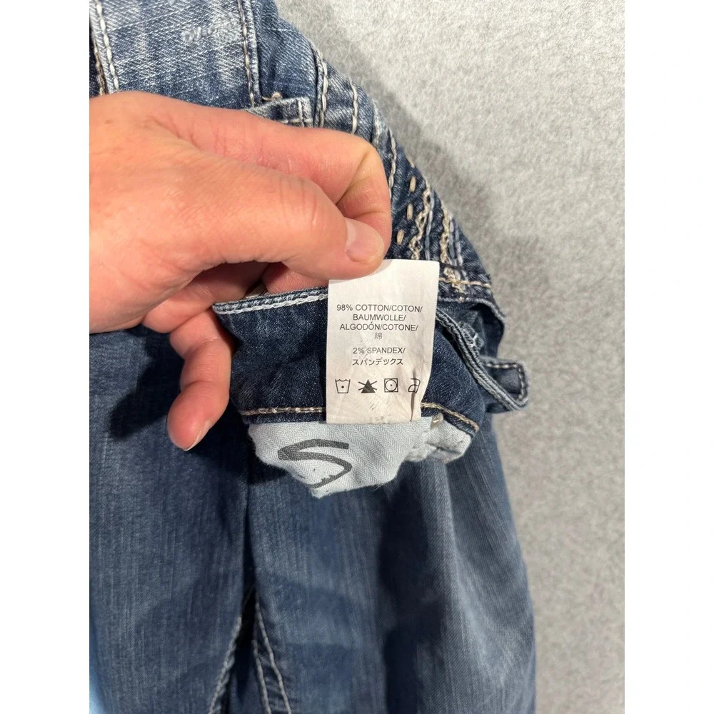 Silver Jeans Suki Womens 30 Bootcut Jeans Dark Wash Denim‎ White Stitching